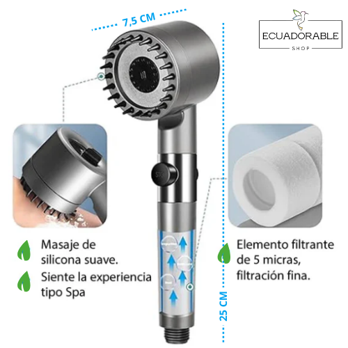🚿 AquaNature Spa Shower™ - Cabezal de Ducha con Masajeador