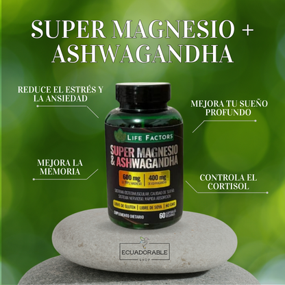 🌿Súper Magnesio + Ashwagandha (60 cápsulas)