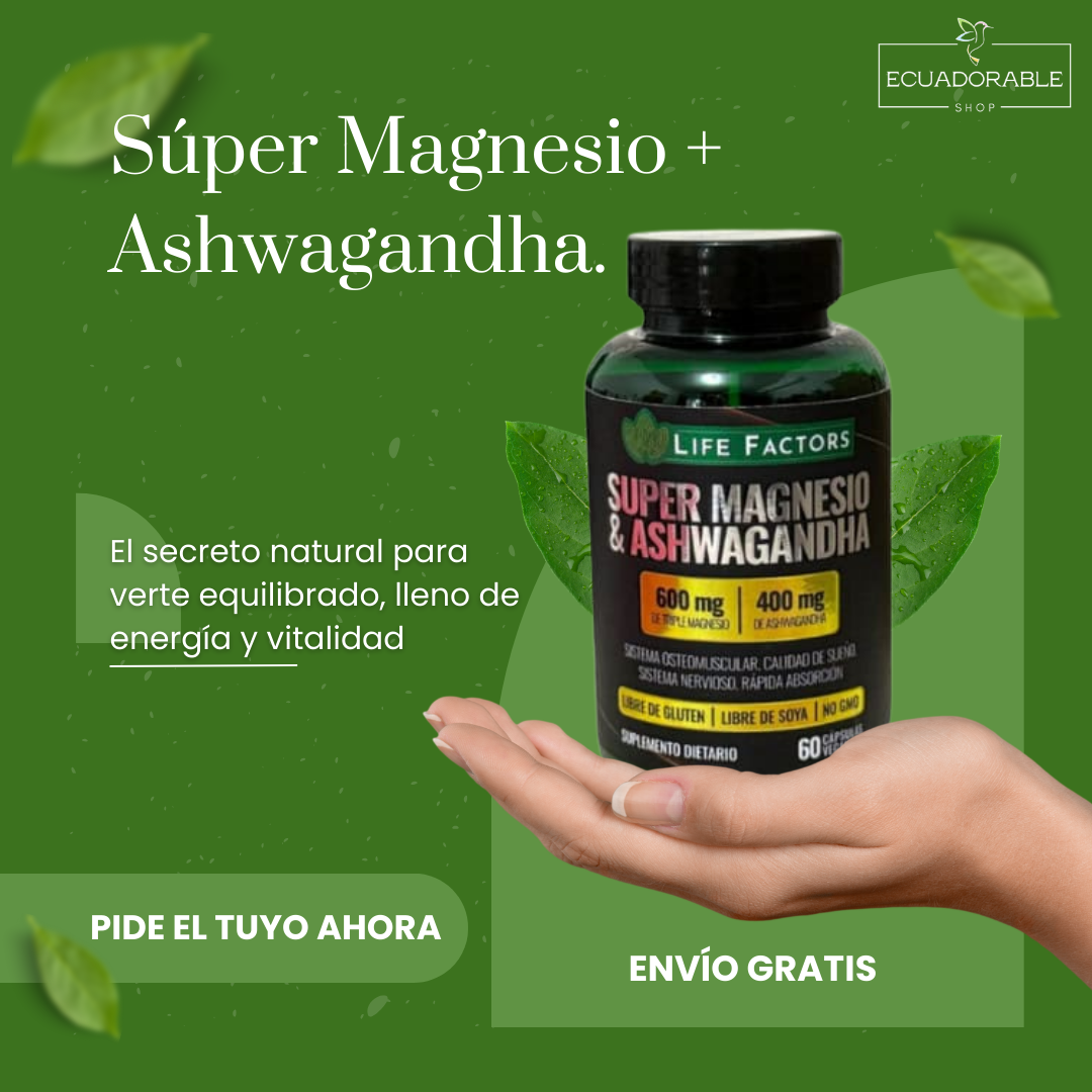 🌿Súper Magnesio + Ashwagandha (60 cápsulas)