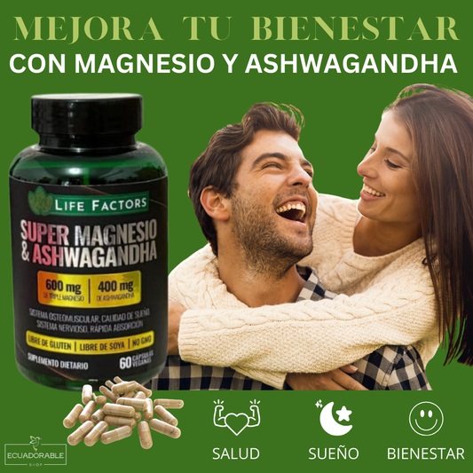 🌿Súper Magnesio + Ashwagandha (60 cápsulas)