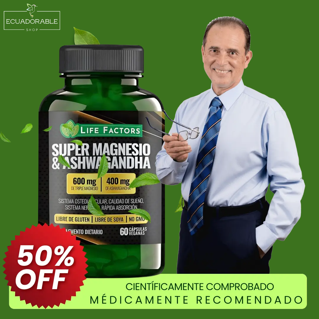 🌿Súper Magnesio + Ashwagandha (60 cápsulas)